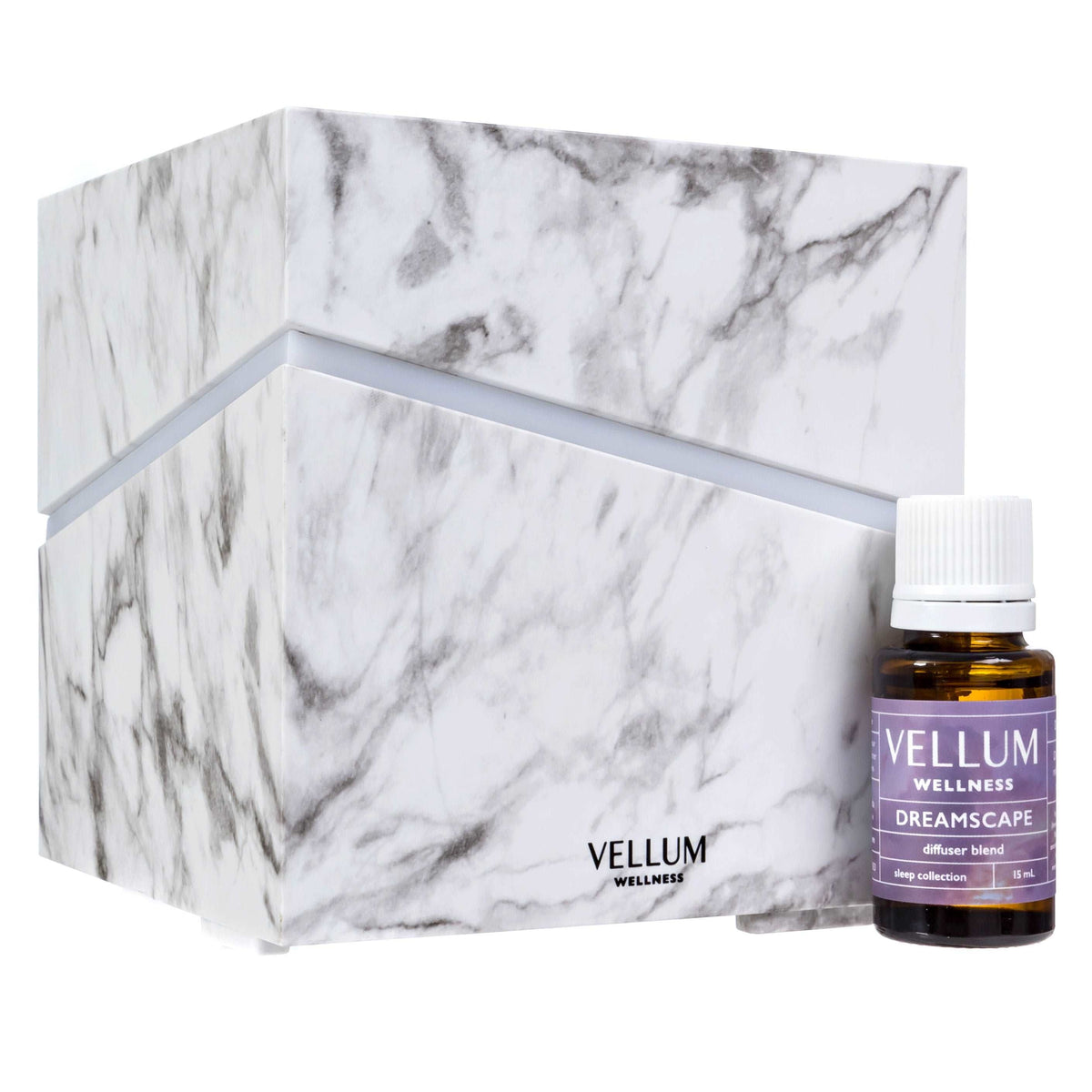 Dreamscape Diffuser Blend & Carrara Aroma Diffuser | Vellum Wellness