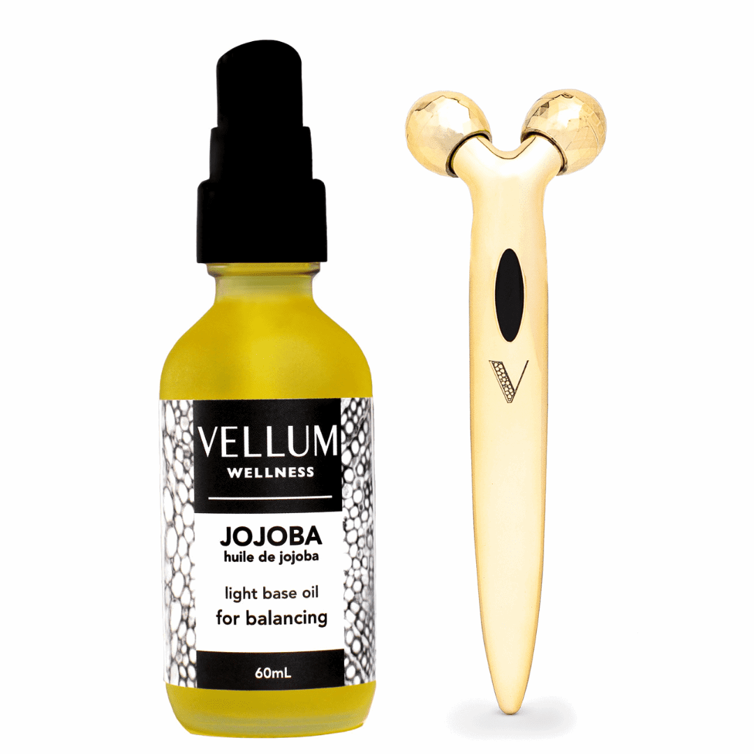 Radiant Gold Roller + Oil Bundle | Vellum Wellness