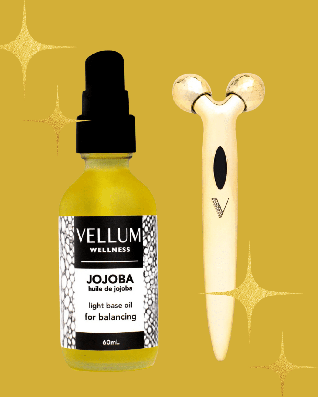 Radiant Gold Roller + Oil Bundle | Vellum Wellness